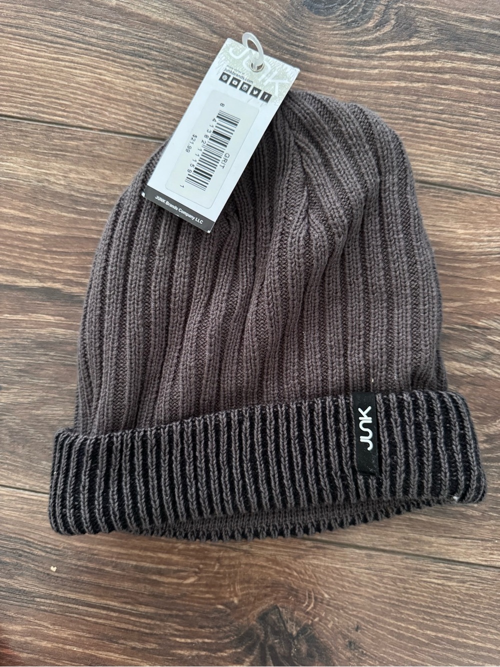 NWT Gray Ribbed Beanie by Junk